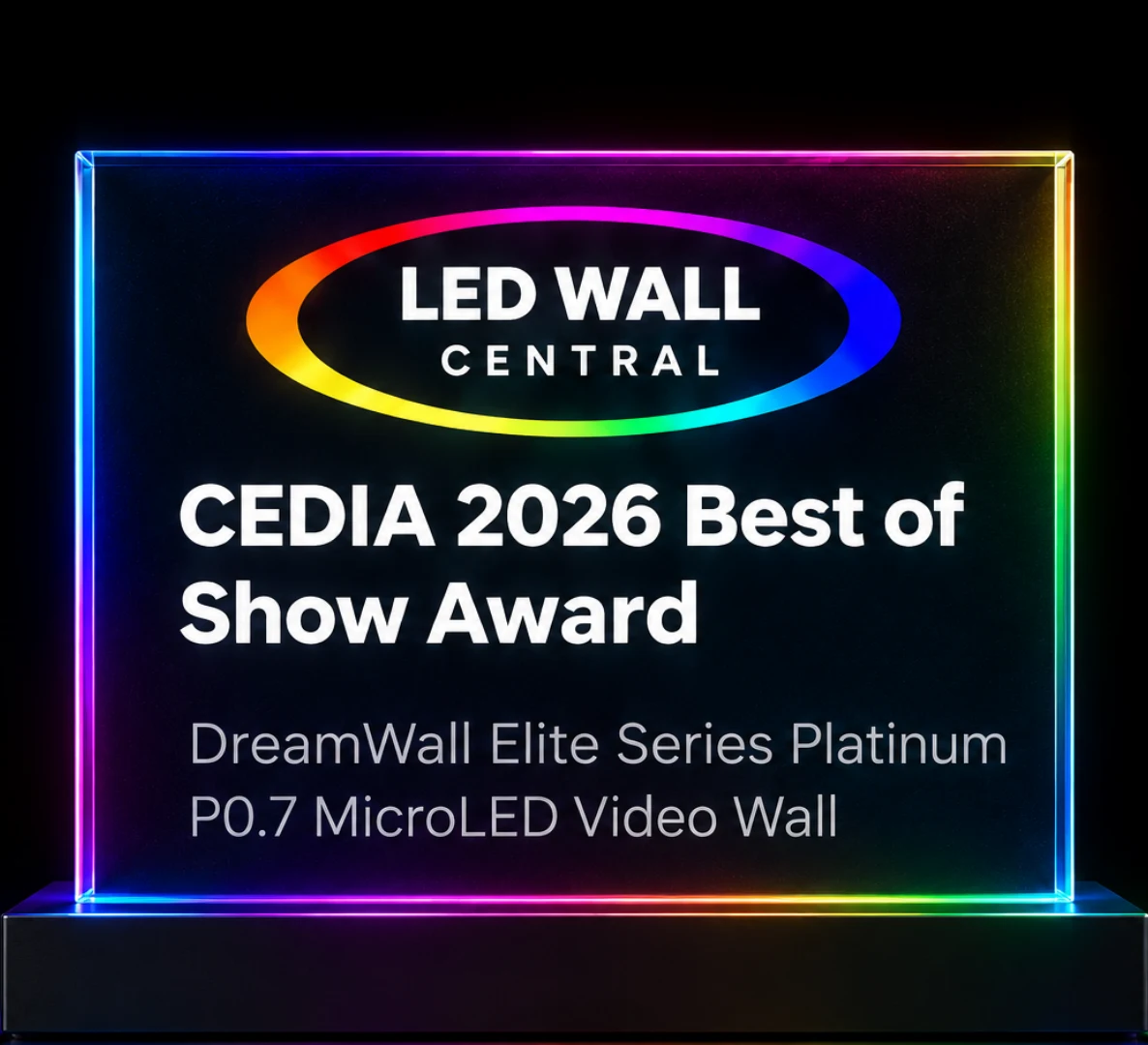 LED Wall Central CEDIA 2026 Best of Show Award for DreamWall Elite Series Platinum P0.7 MicroLED Video Wall
