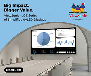 ViewSonic LDE Series advertisement reading Big Impact. Bigger Value.